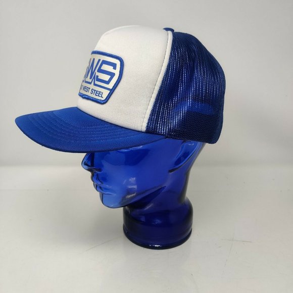 GWS Great West Steel Trucker Hat Cap Snapback White Blue - Picture 3 of 7
